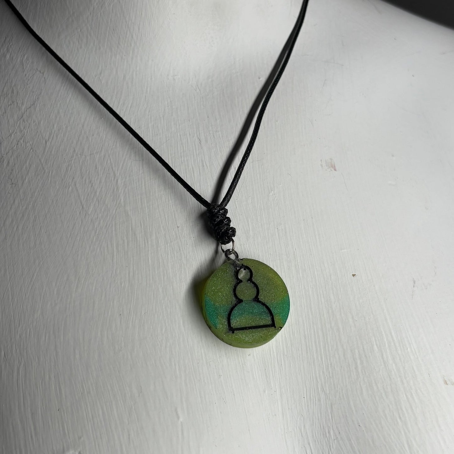 Green Pawn - Handmade Resin Chess Necklace