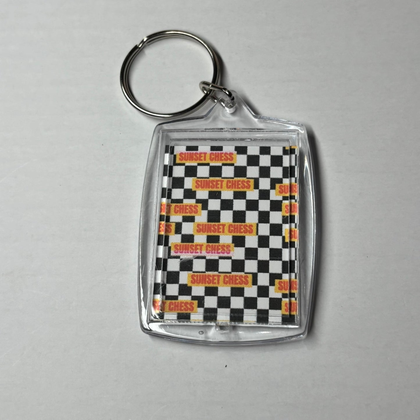 Chess In The Void - Sunset Chess Photo Keychain