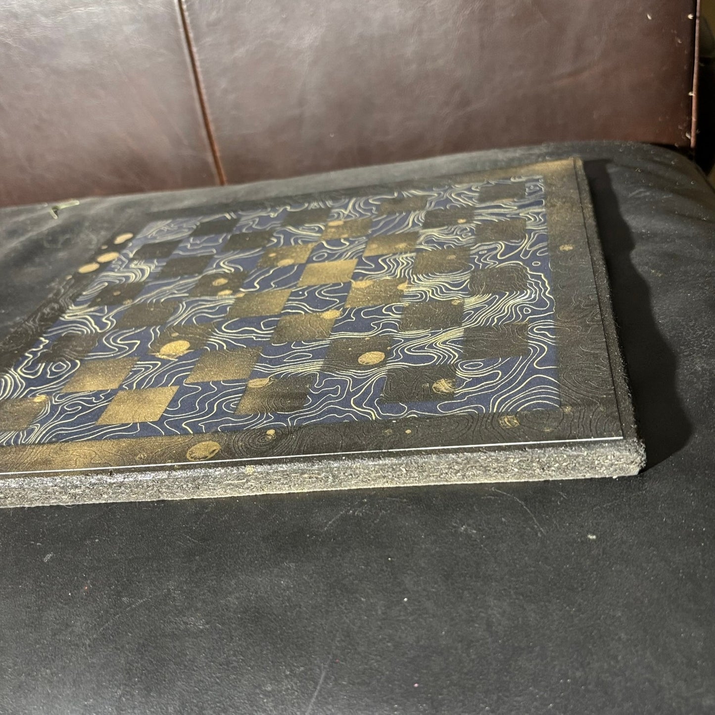 Vintage Gold Swirl - Scrapbook Chess Board