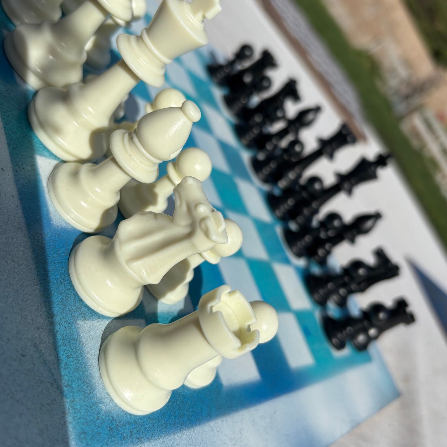 Cool Blue - Painted Chess Set