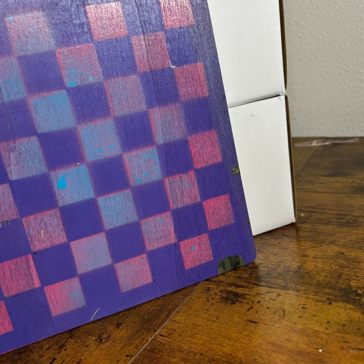 Pink Purple Hue - Painted Thin Wooden Chess Board