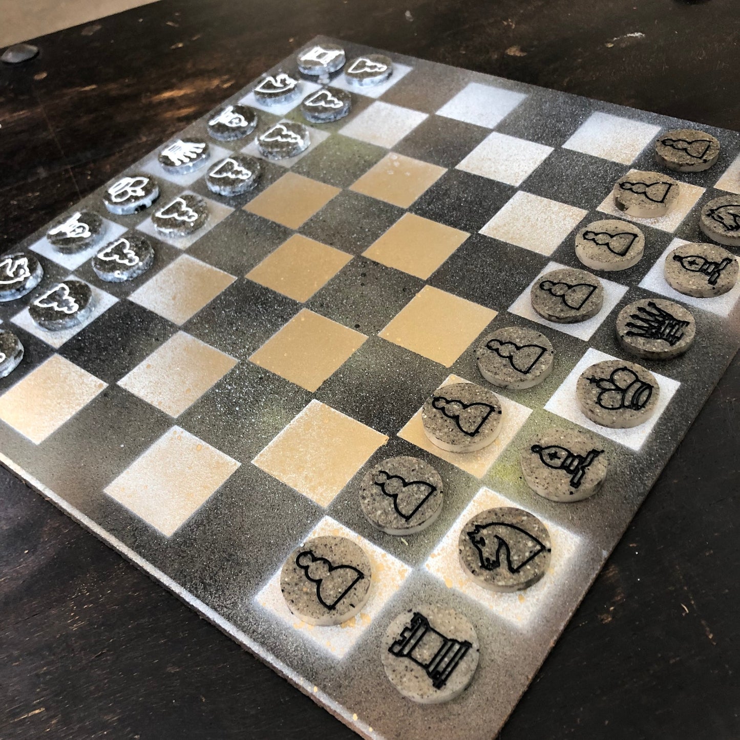 Golden Brown - Painted Chess Set