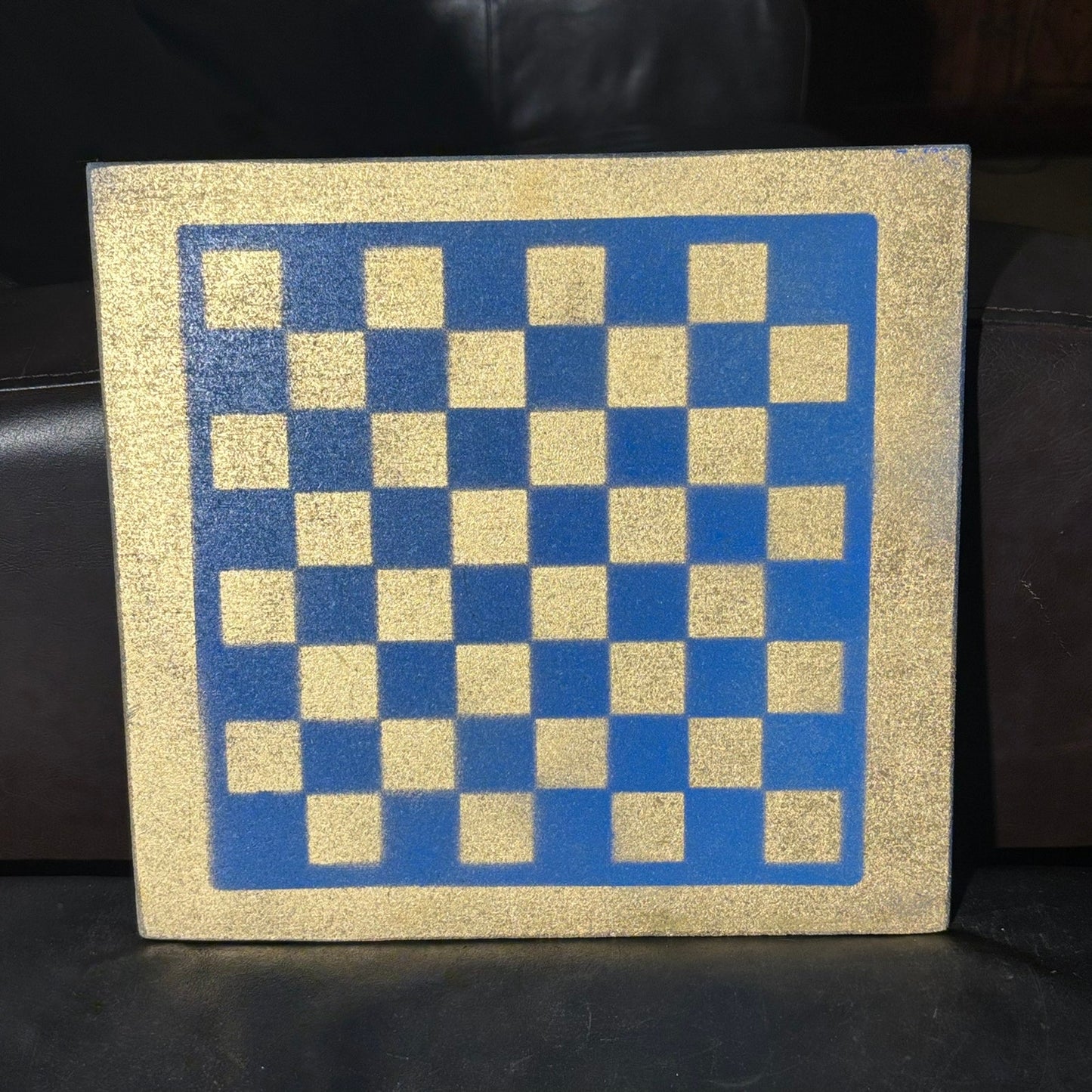 Blue Gold - Painted Chess Board