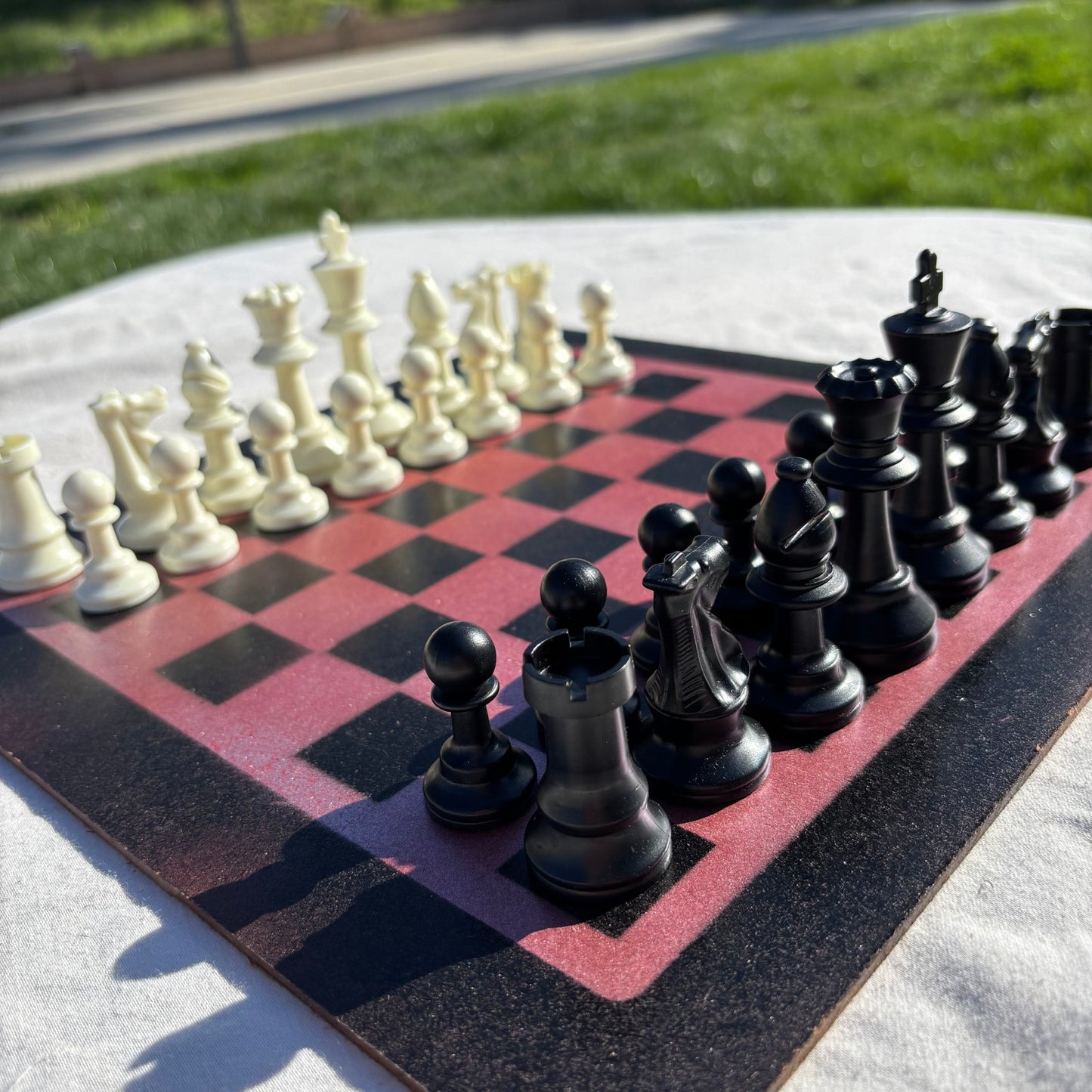 Metallic Red - Painted Chess Set