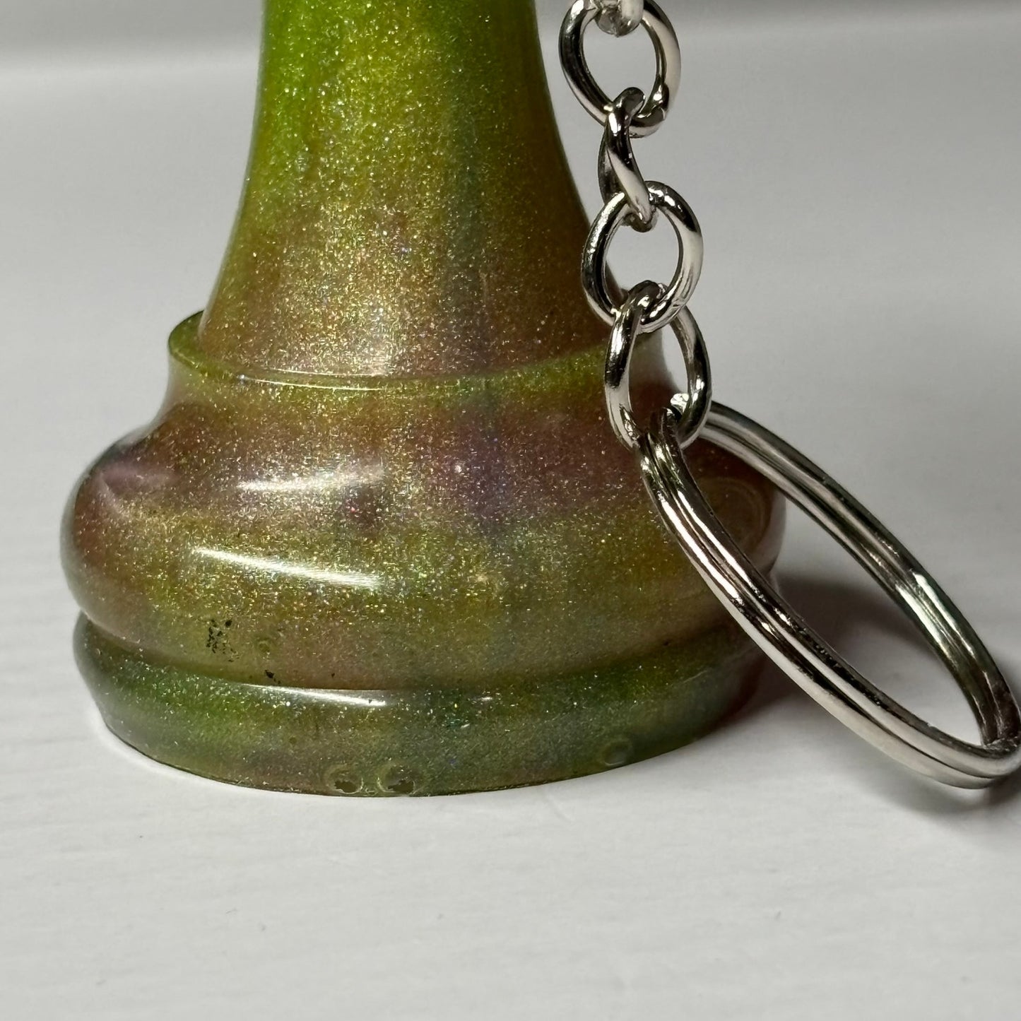 Lime Green Mixed Rook - Handmade Resin Keychain - Large Edition