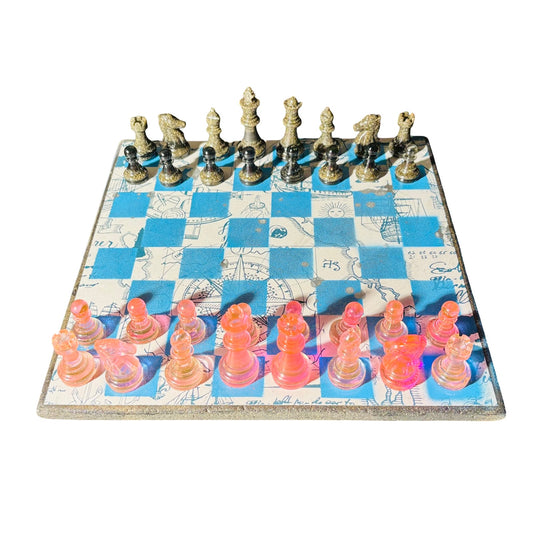 Seas Blue Explorer- Scrapbook Chess Set