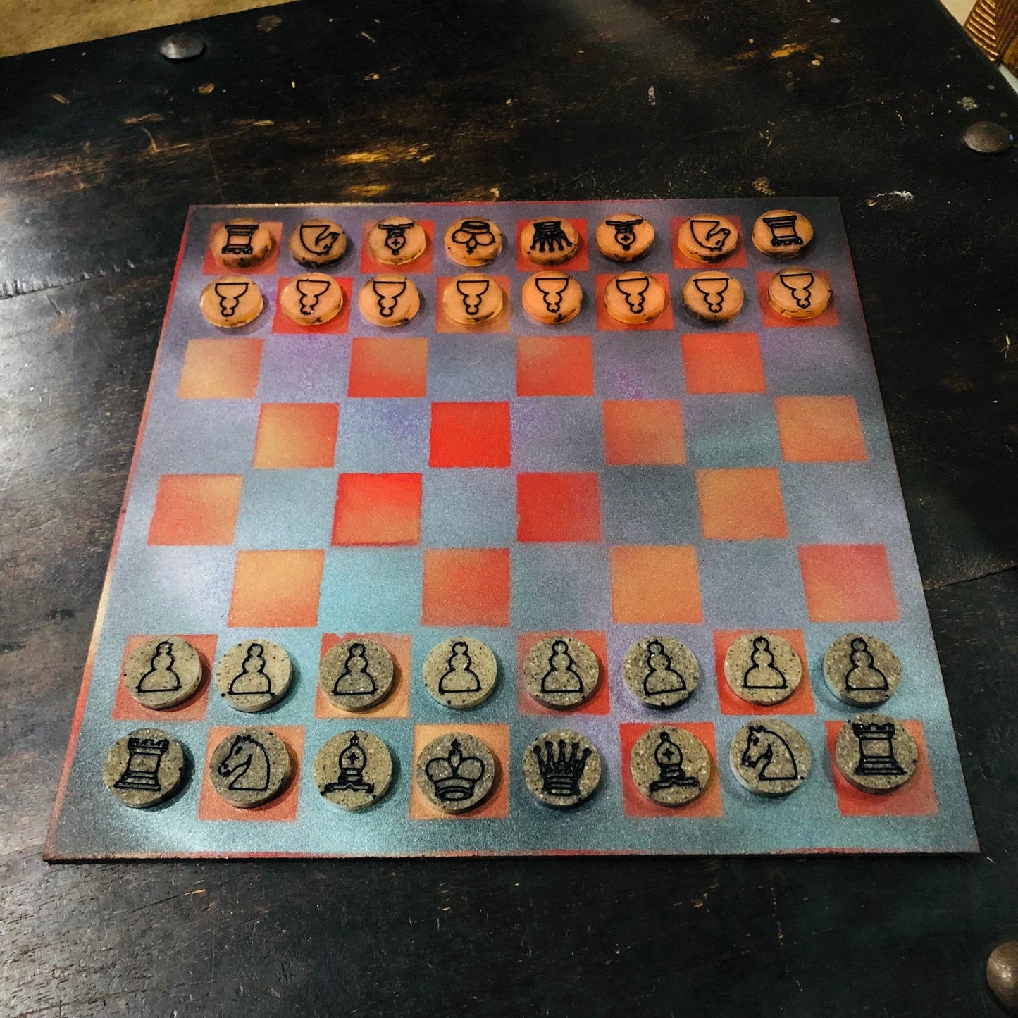 Fire Furnace - Painted Chess Set