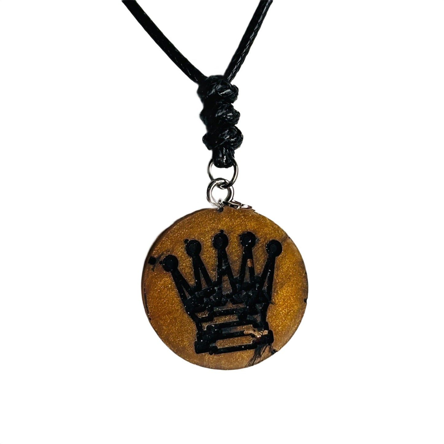 🎁 Amber Orange Queen - Handmade Resin Chess Necklace (100% off)