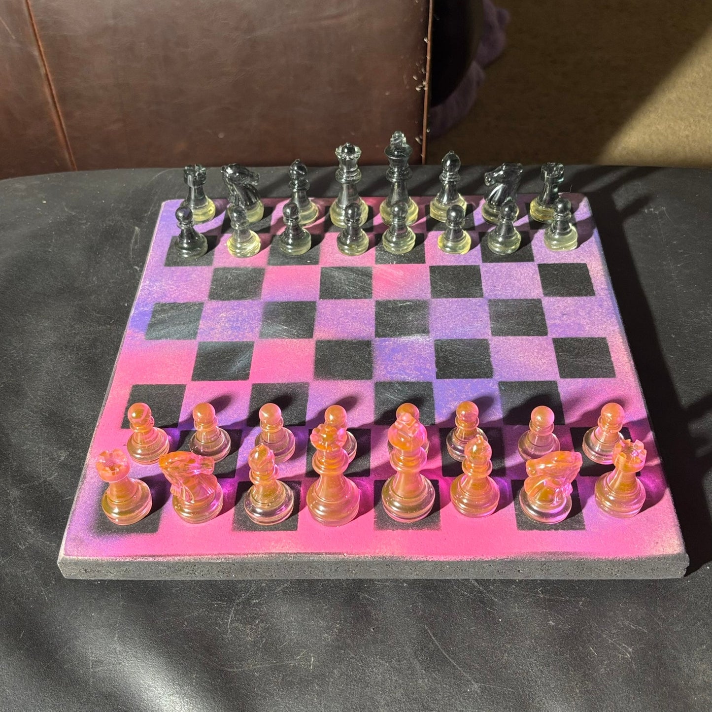 Purple & Pink Blush - Painted Chess Set