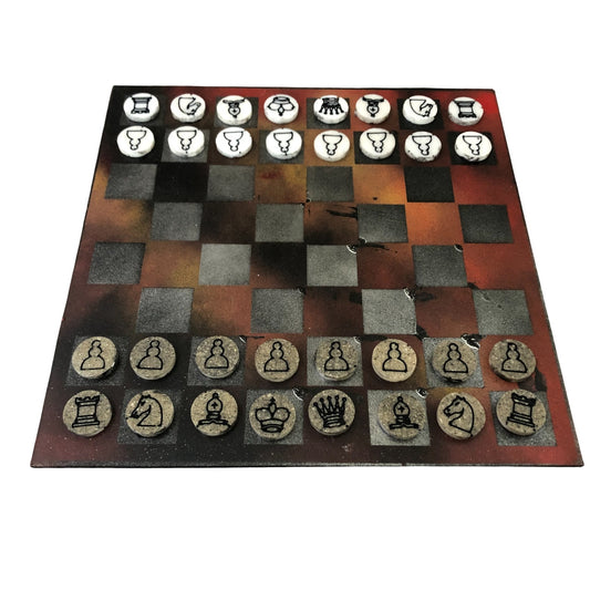 Burning Rust - Painted Chess Set