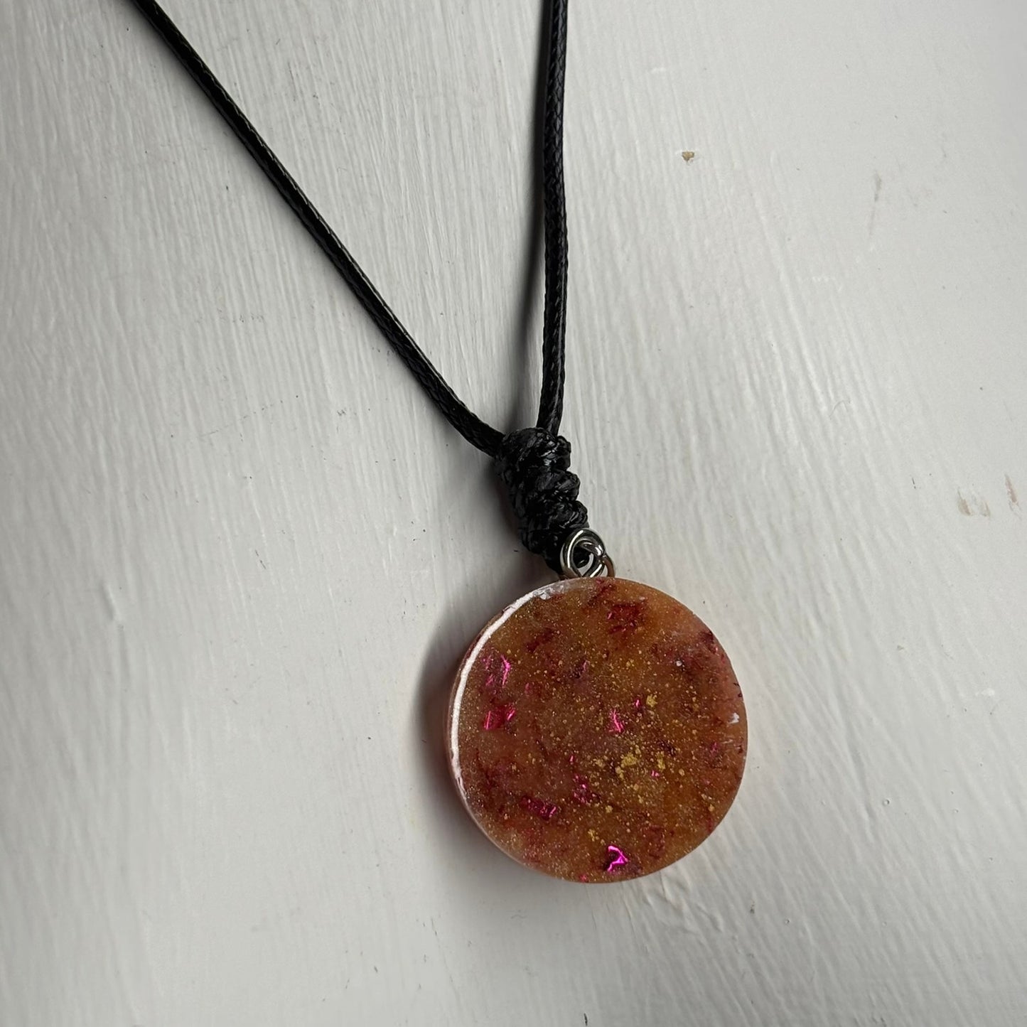 Crystal Peach Knight - Handmade Resin Chess Necklace