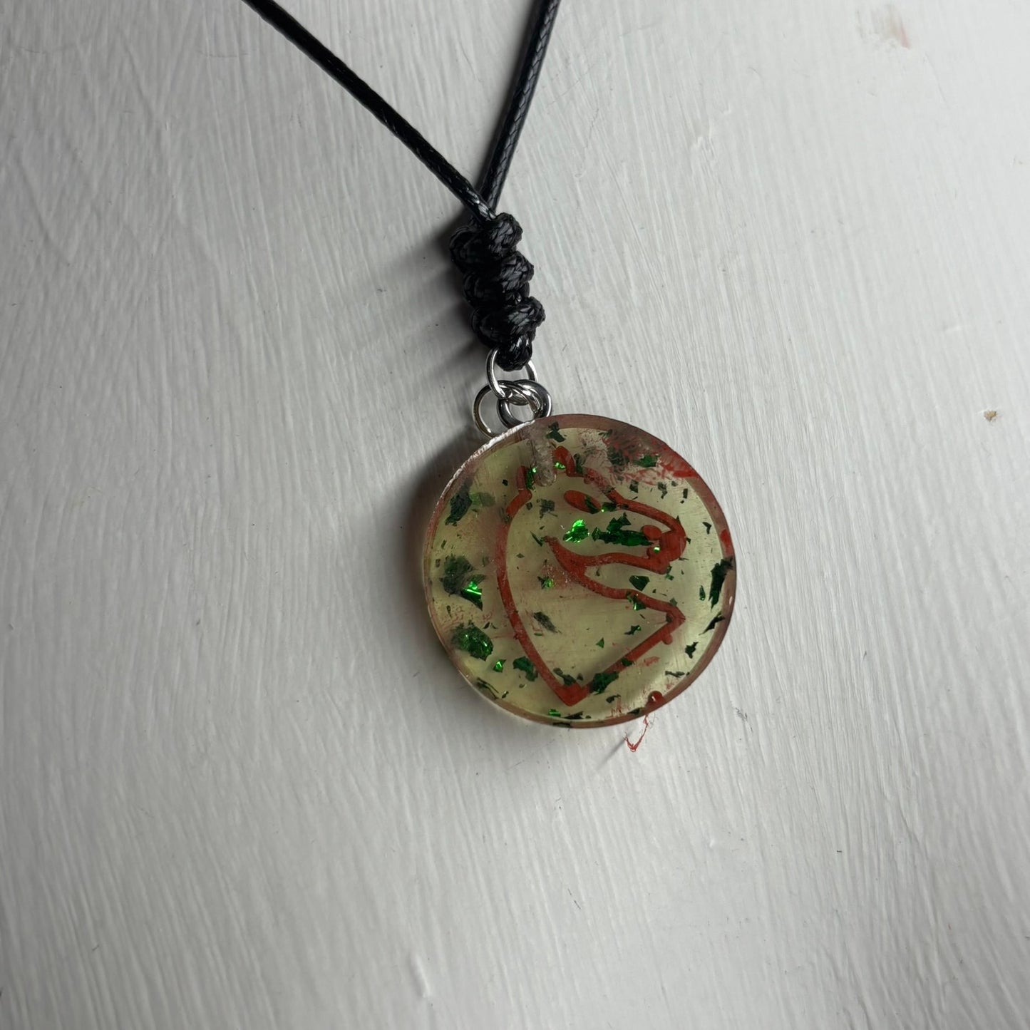 Dirty Green Knight - Handmade Resin Chess Necklace