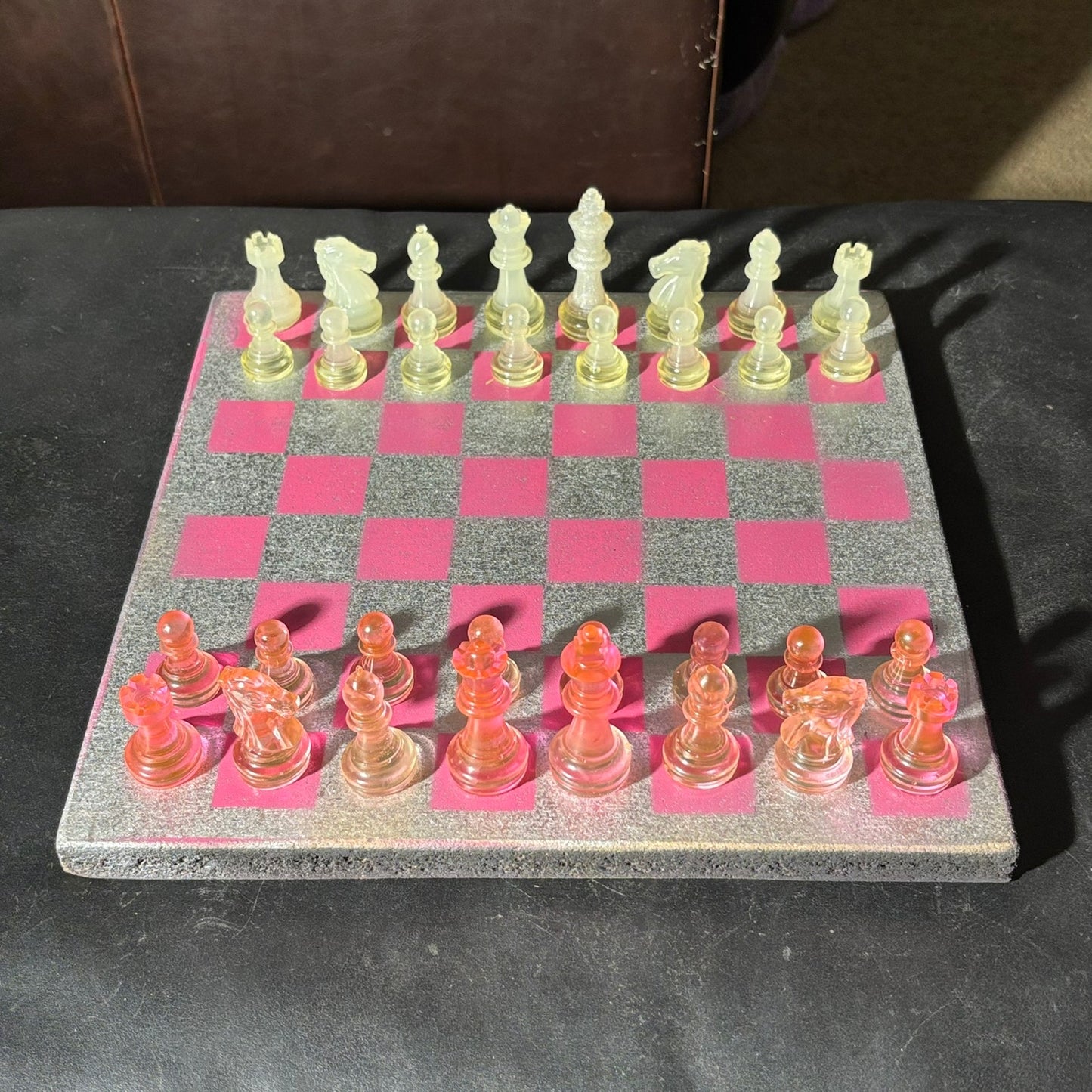 Chrome Pink - Painted Chess Set