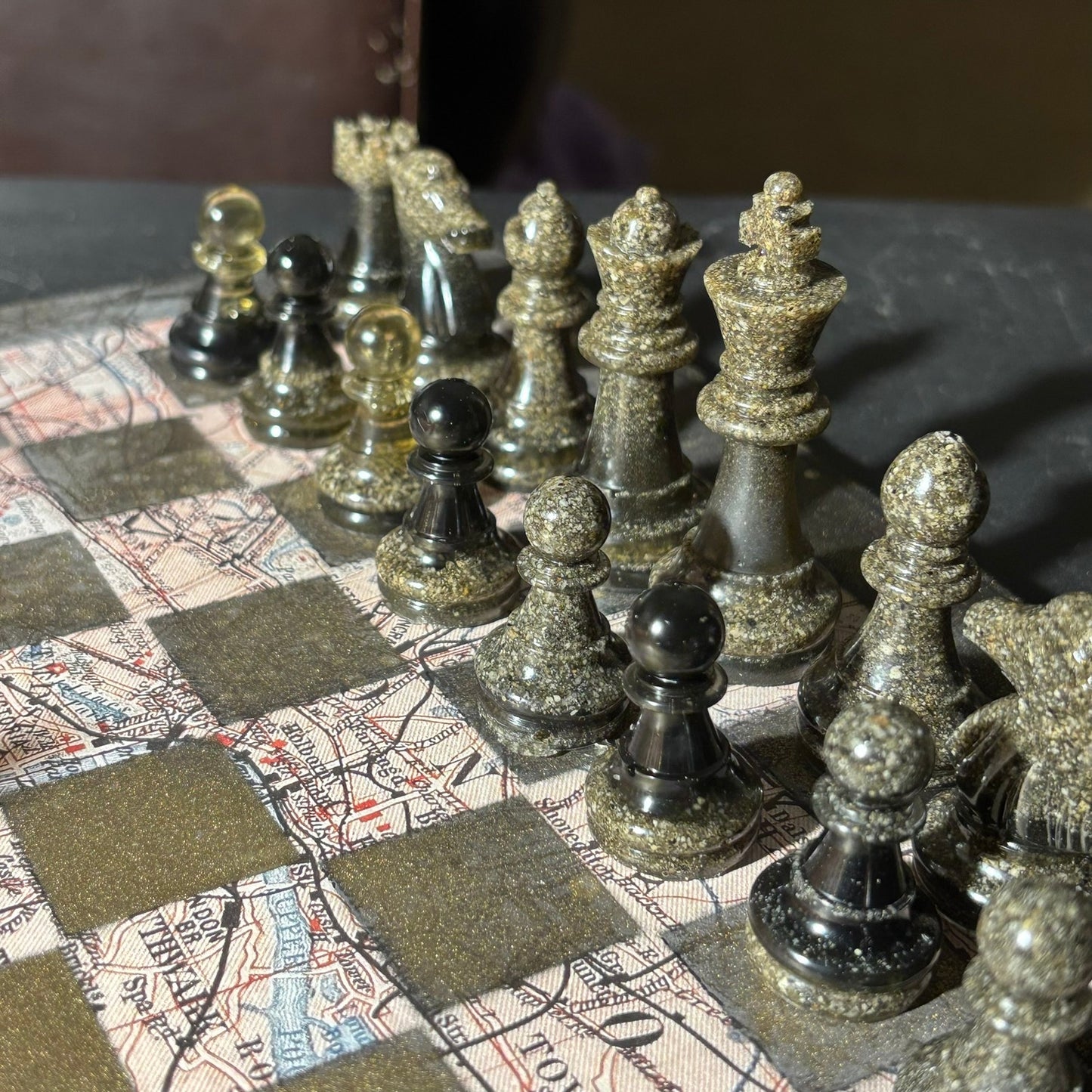 Amber Maps Pattern - Scrapbook Chess Set
