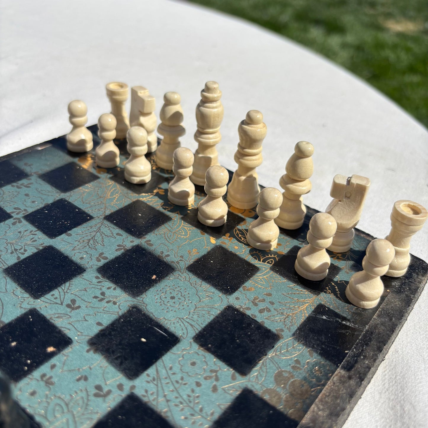 Golden Green - Scrapbook Chess Set