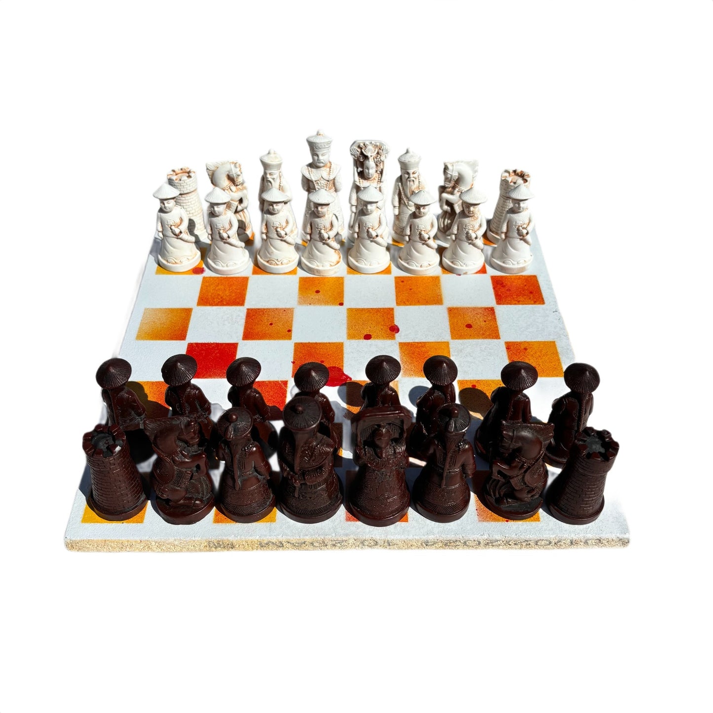 Fire Orange & White - Chinese Edition Chess Set