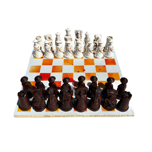 Fire Orange & White - Chinese Edition Chess Set