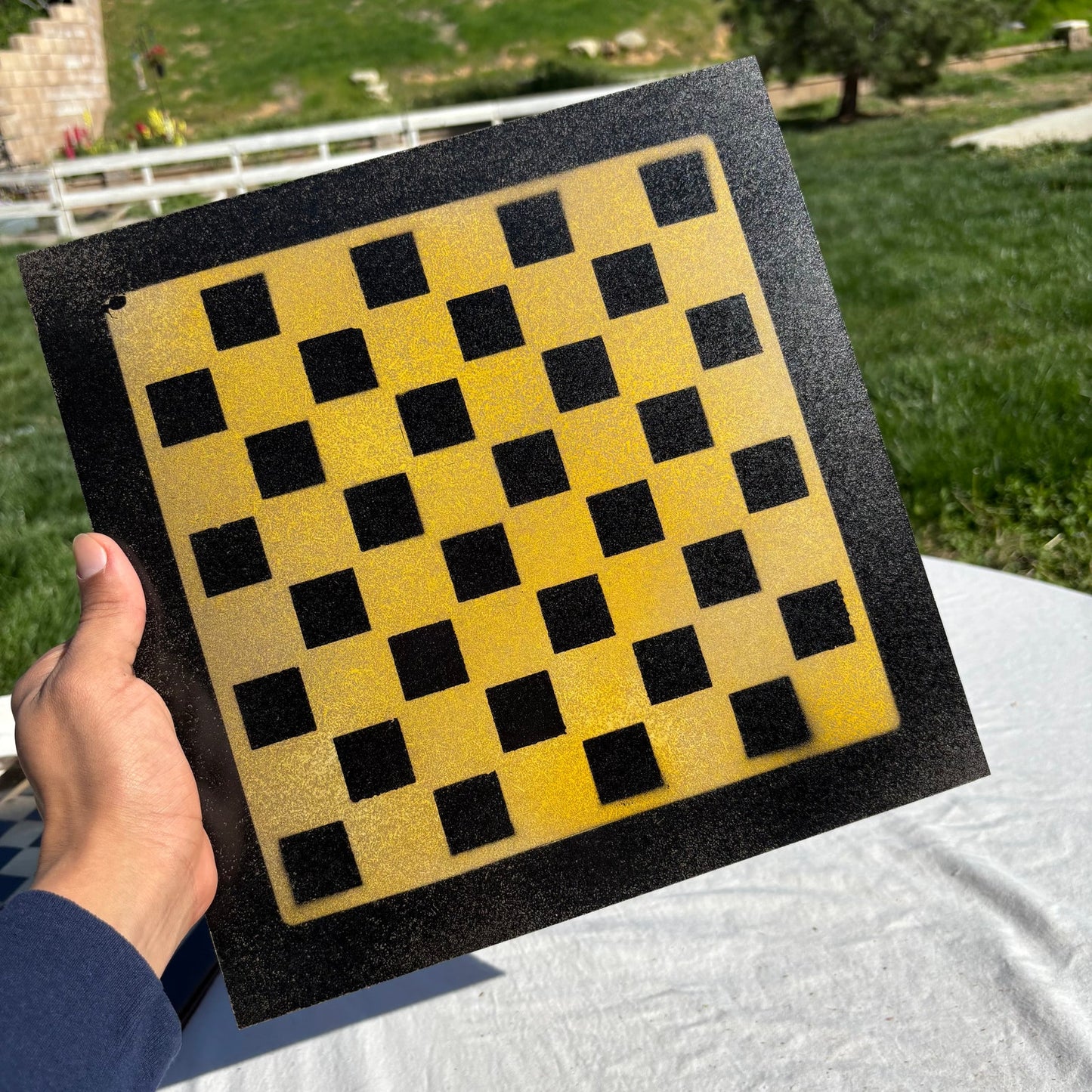 Yellow & Black - Painted Chess Set