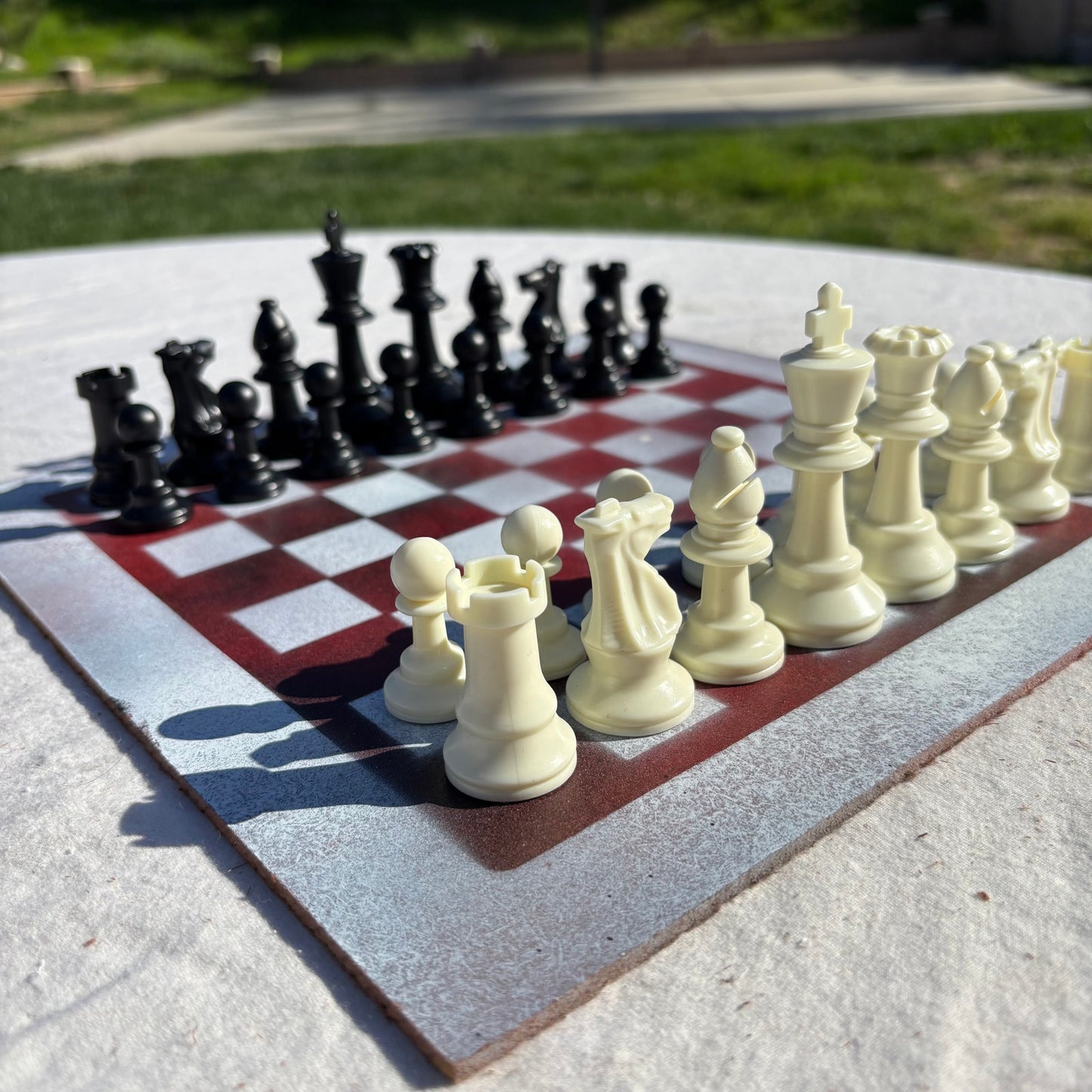 Mushed Red - Painted Chess Set
