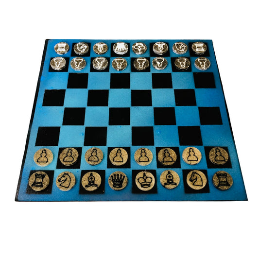 Vintage Blue - Painted Chess Set