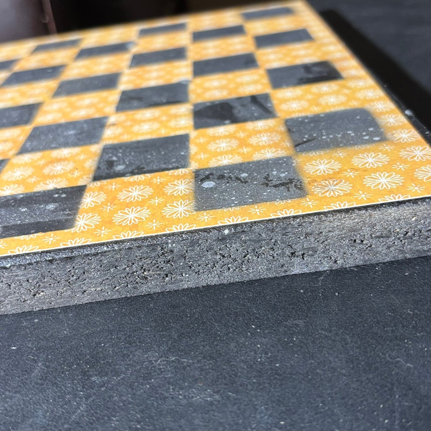 Yellow & Pink Vintage Pattern - Scrapbook Chess Set