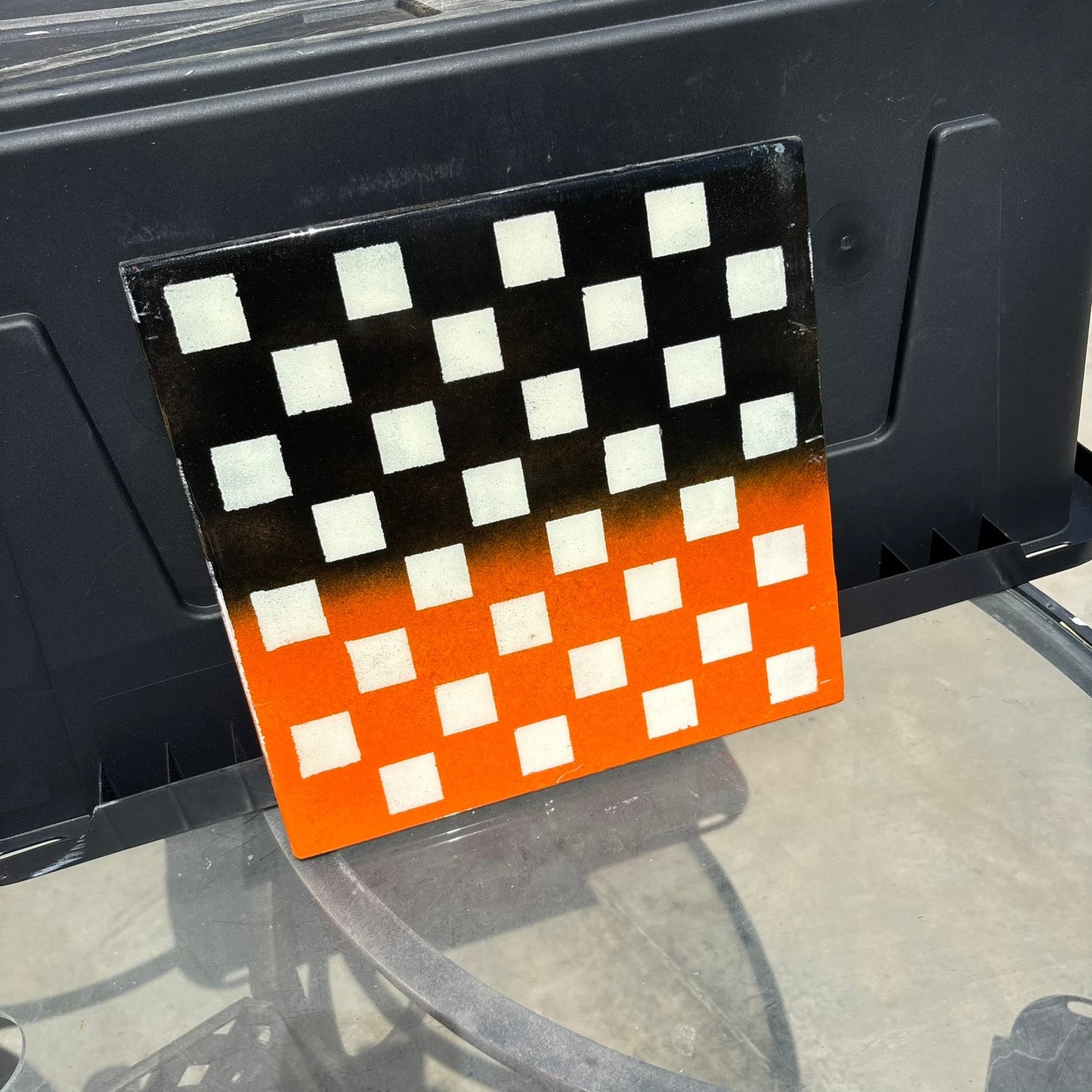 Orange Black Mix - Resin Coated Chess Board