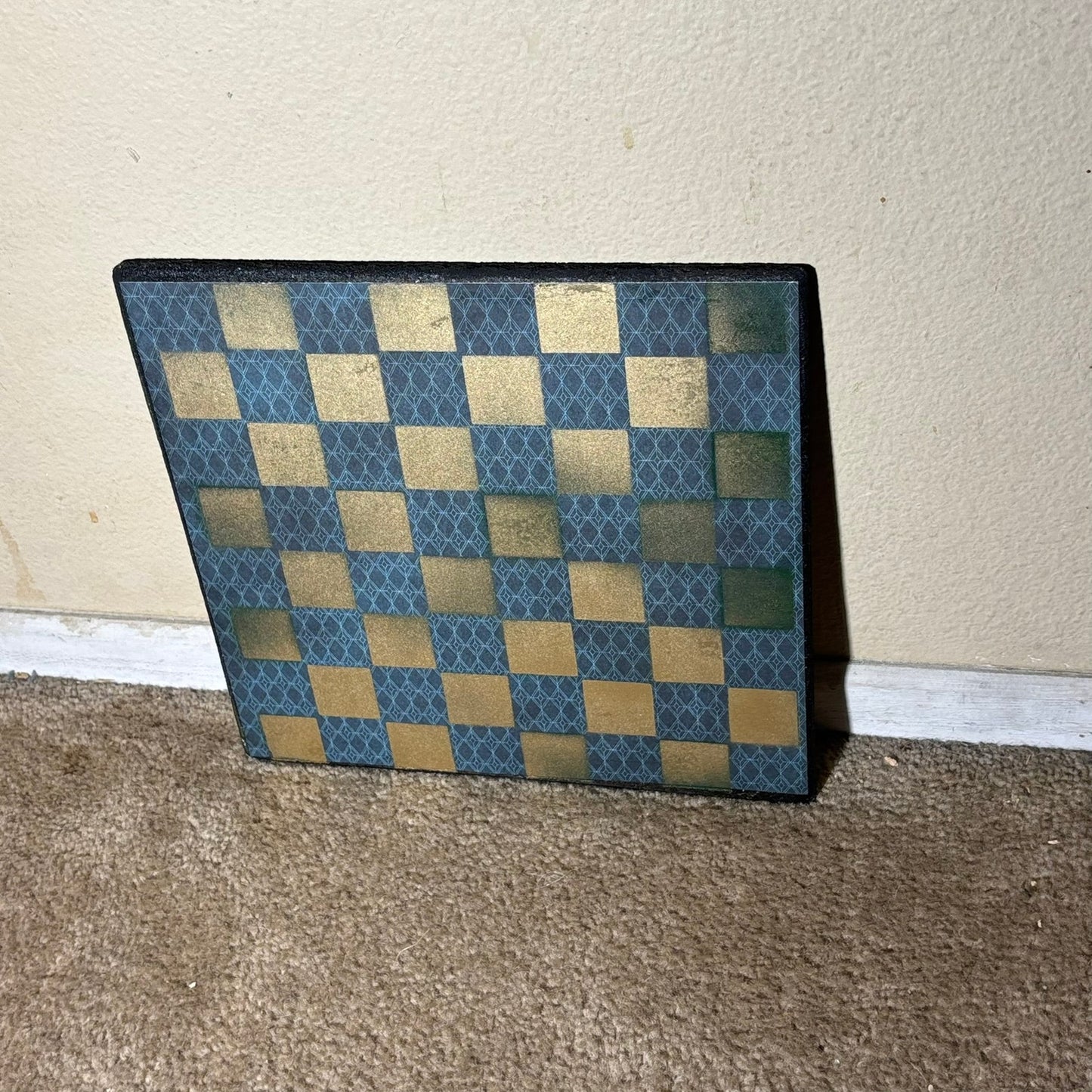 Golden Blue Vintage - Scrapbook Chess Board