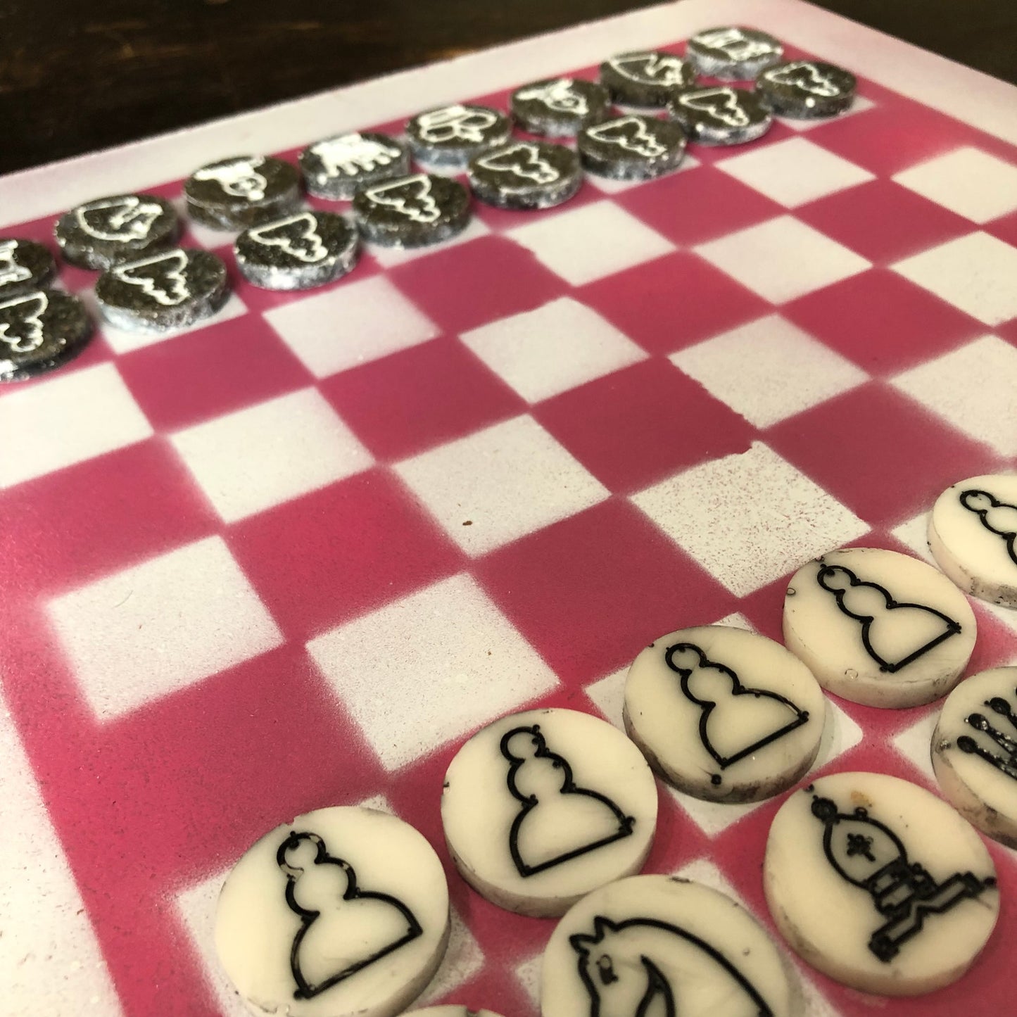 Simple Pink - Painted Chess Set
