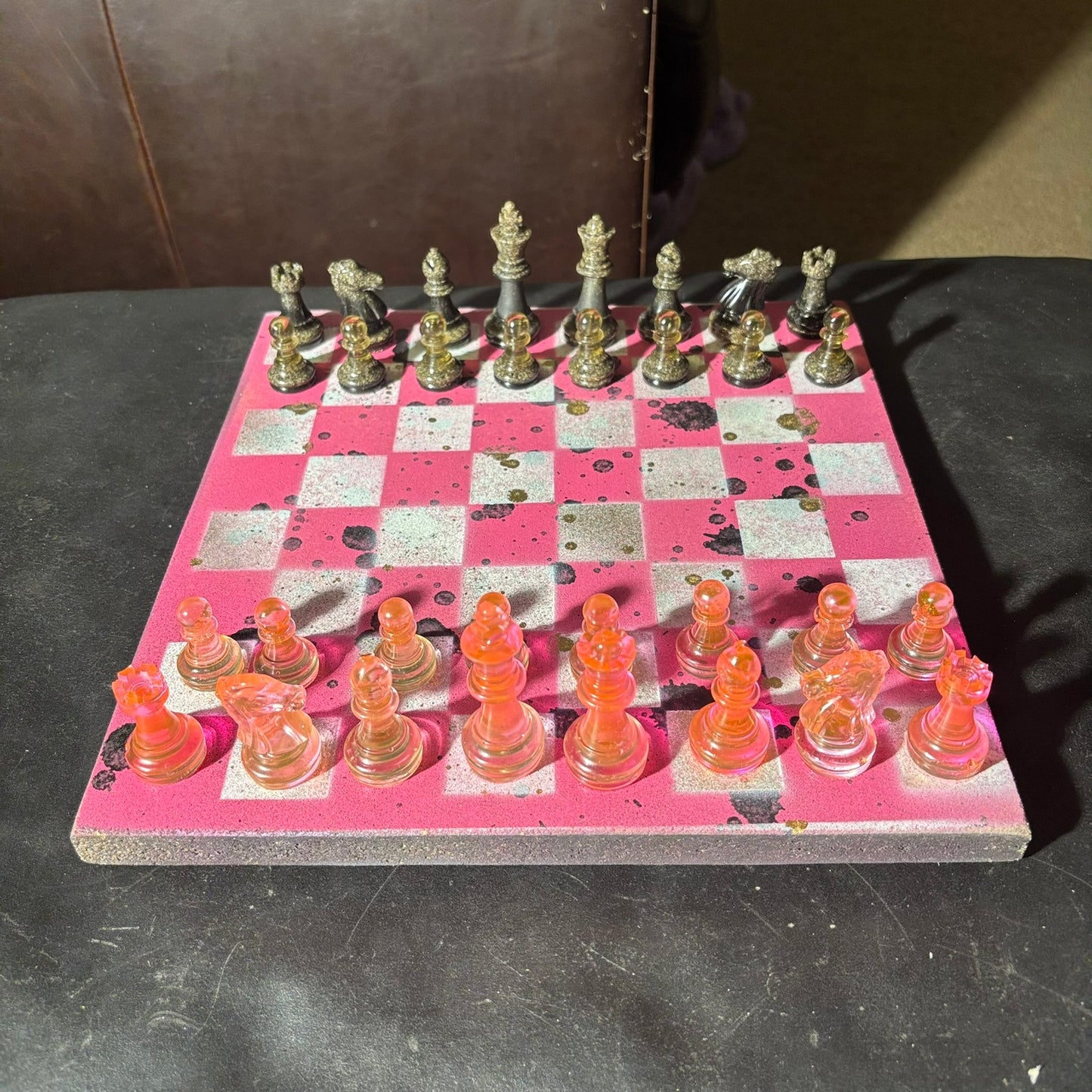 Spotted Pink - Painted Chess Set