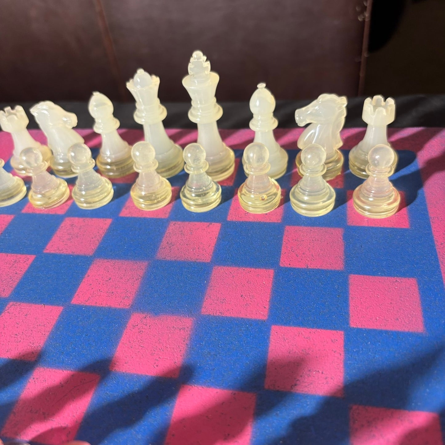 Classic Pink & Blue - Painted Chess Set
