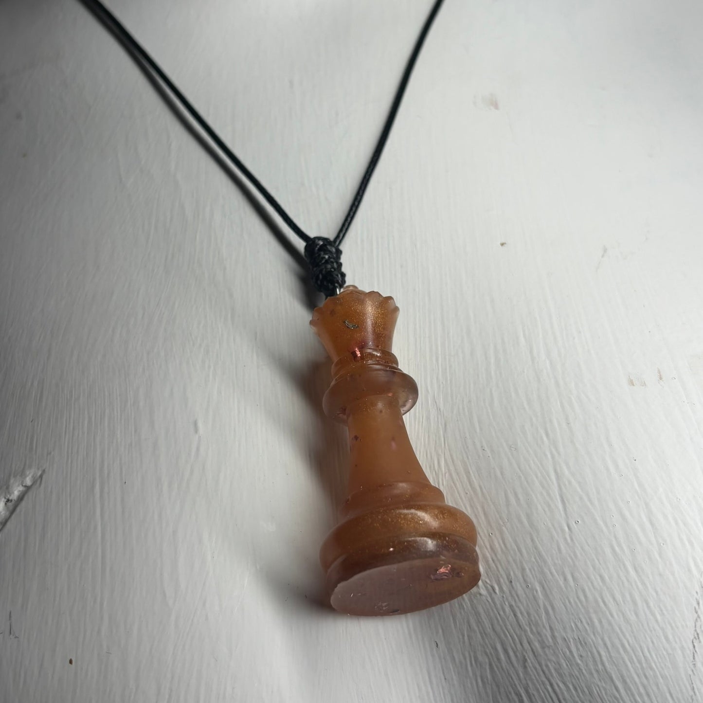 Brown Coffee Queen - Handmade Resin Chess Necklace