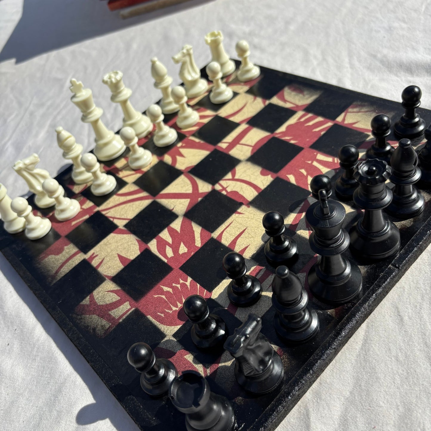 Classic Flower Pattern - Scrapbook Chess Set