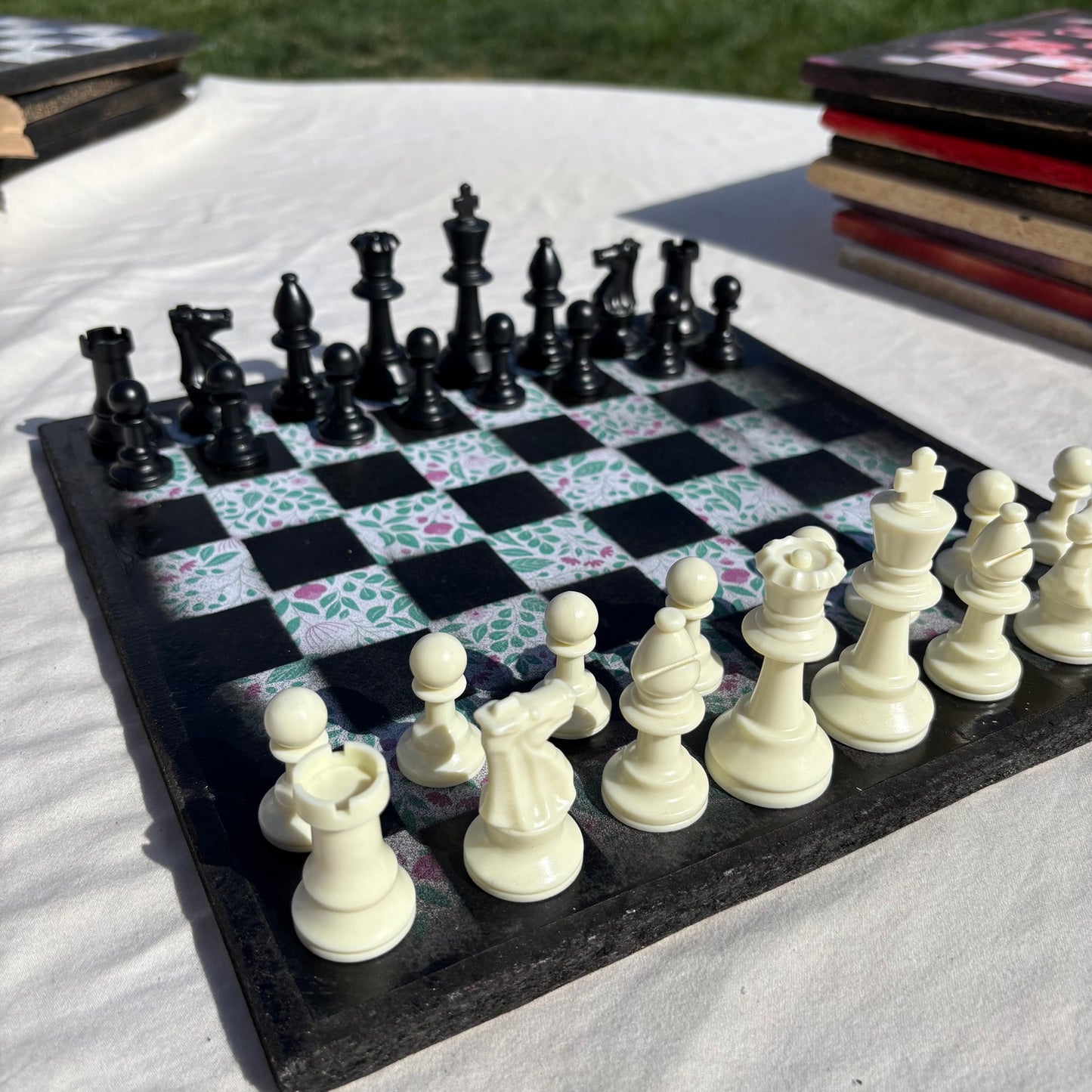 Vibrant Flowers - Scrapbook Chess Set