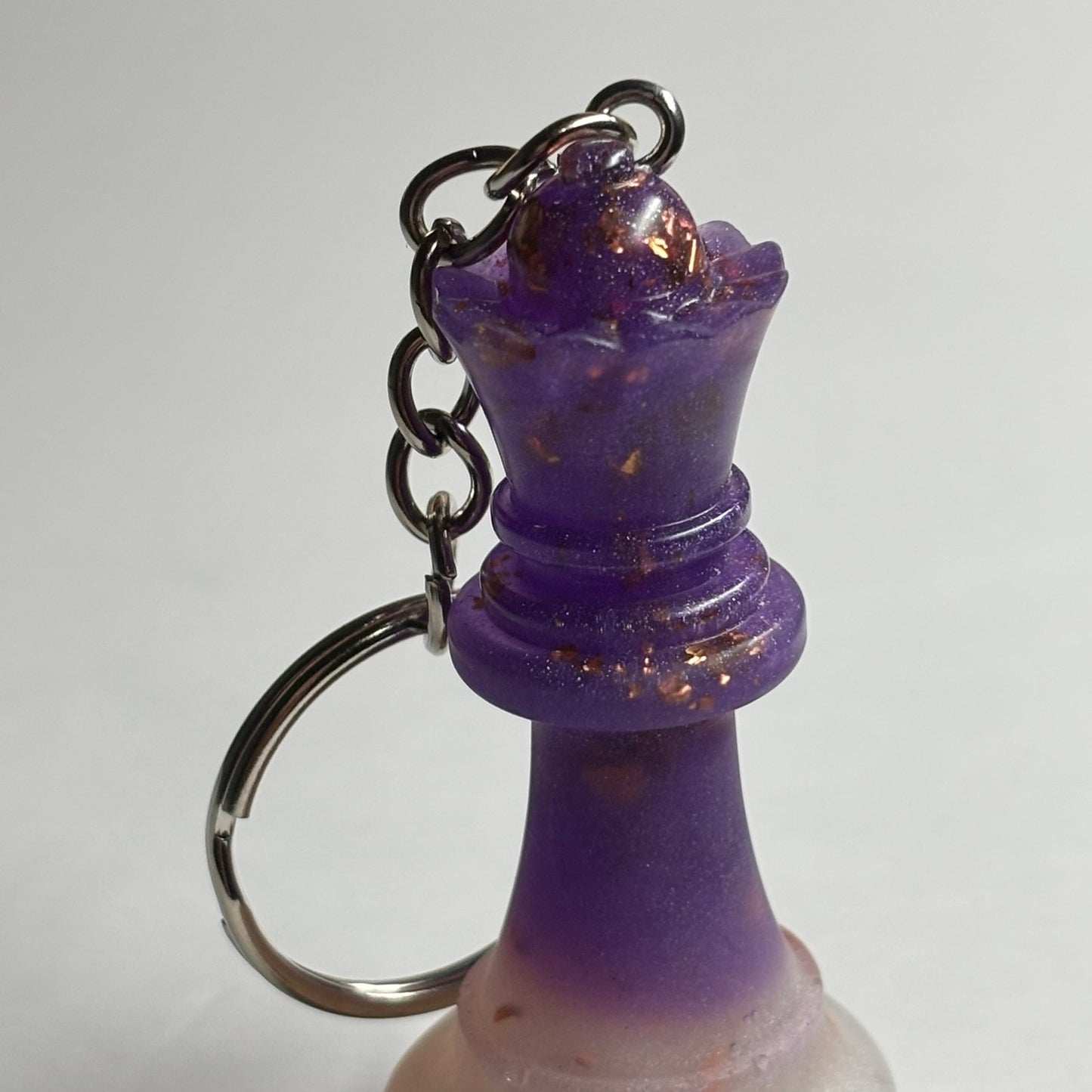Purple White Crystal Queen - Handmade Resin Keychain