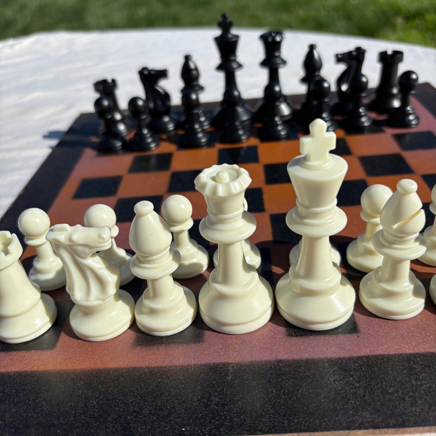 Orange & Black - Painted Chess Set