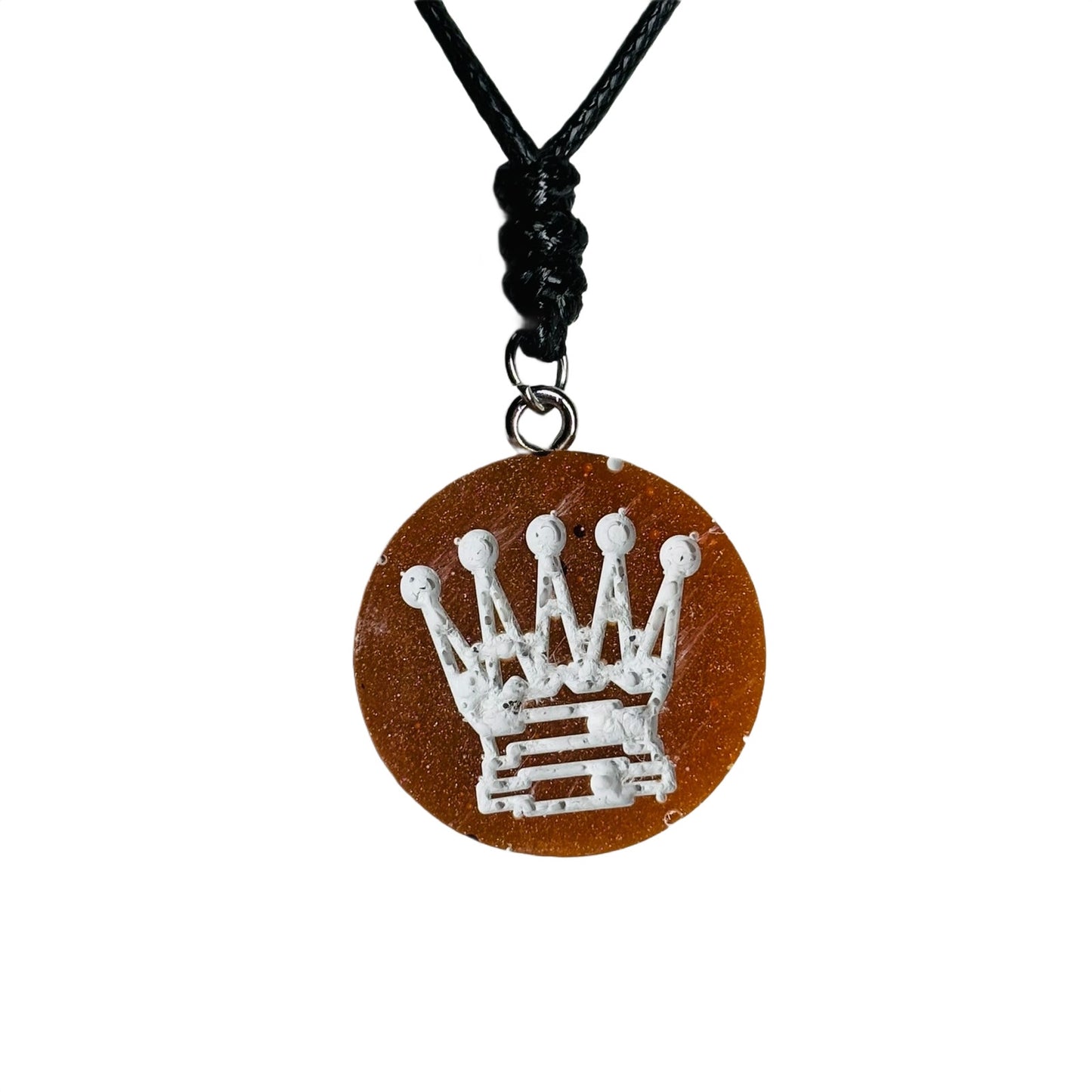 Orange Red Queen - Handmade Resin Chess Necklace