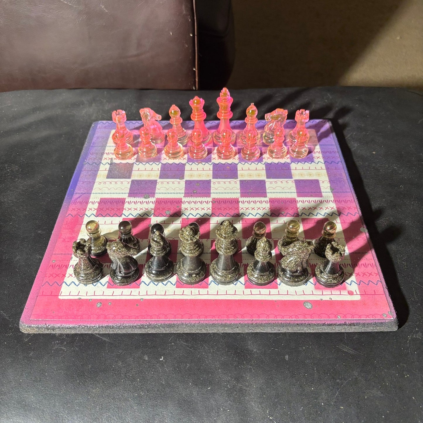 Pink & Purple Mix - Scrapbook Chess Set