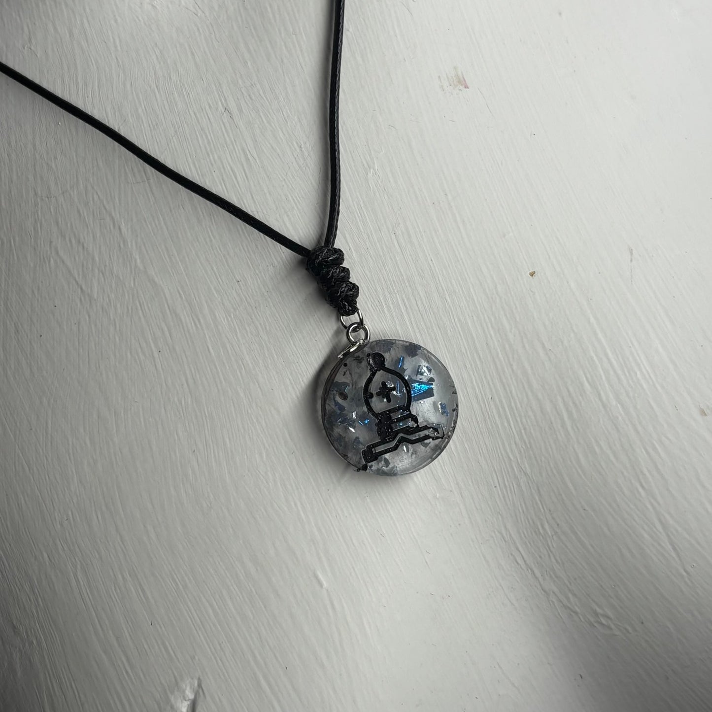 Transparent Bishop - Handmade Resin Chess Necklace
