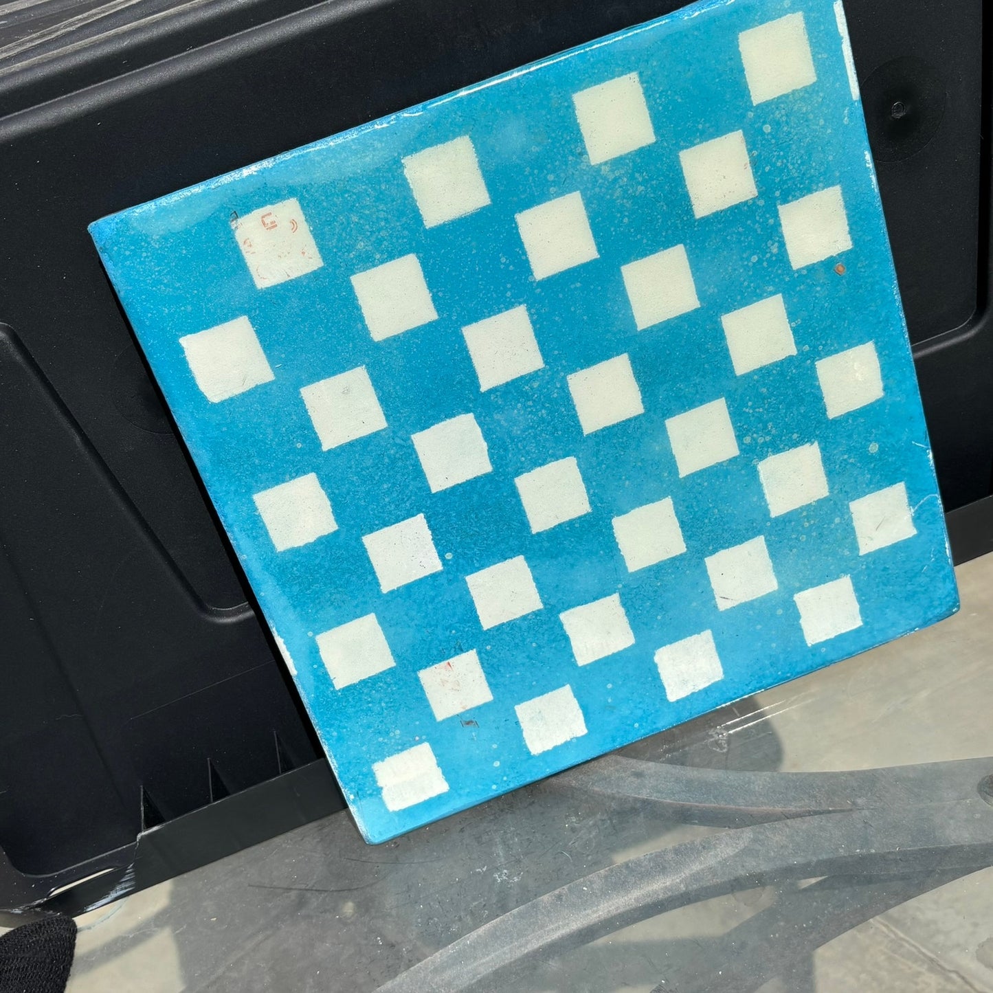 Sky Blue - Resin Coated Chess Board