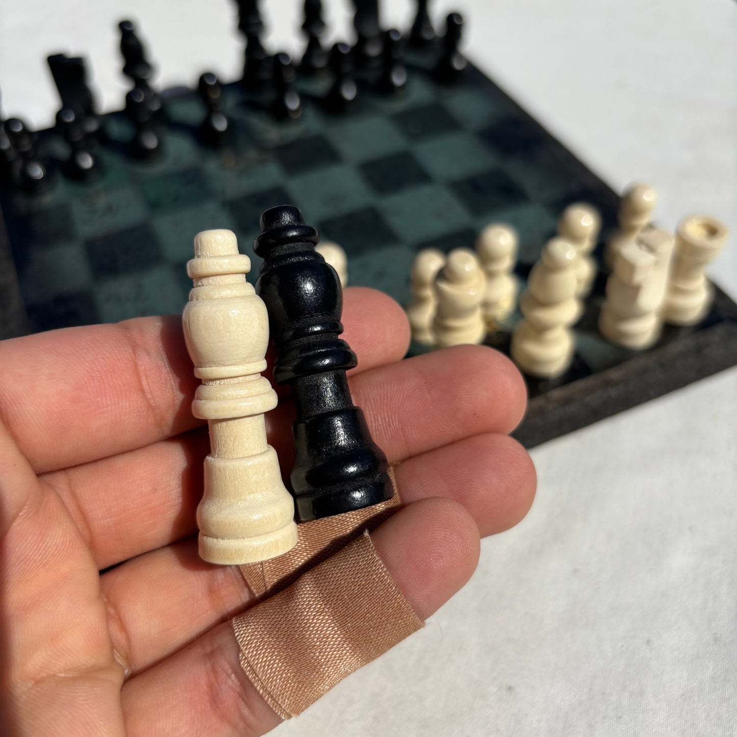 Sparkle Green Gold - Scrapbook Chess Set