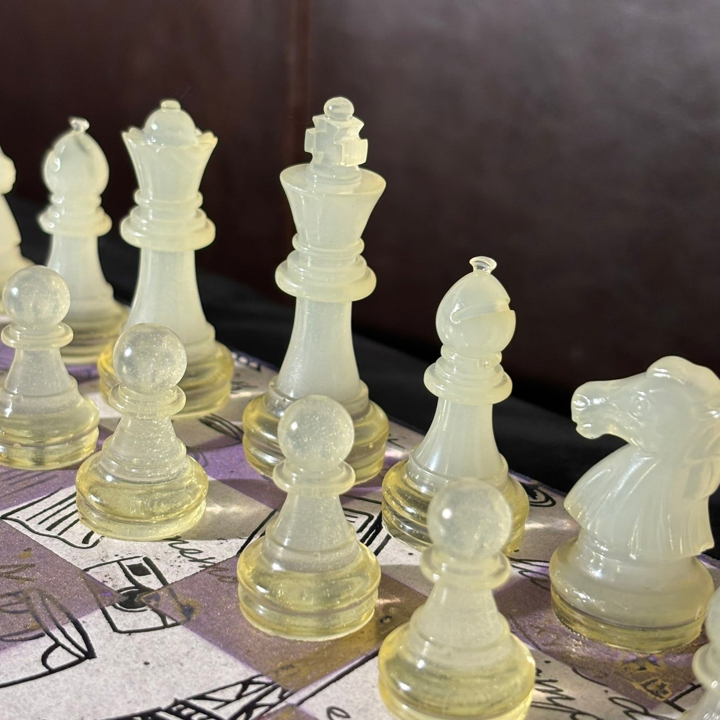 Fashionable Purple - Scrapbook Chess Set