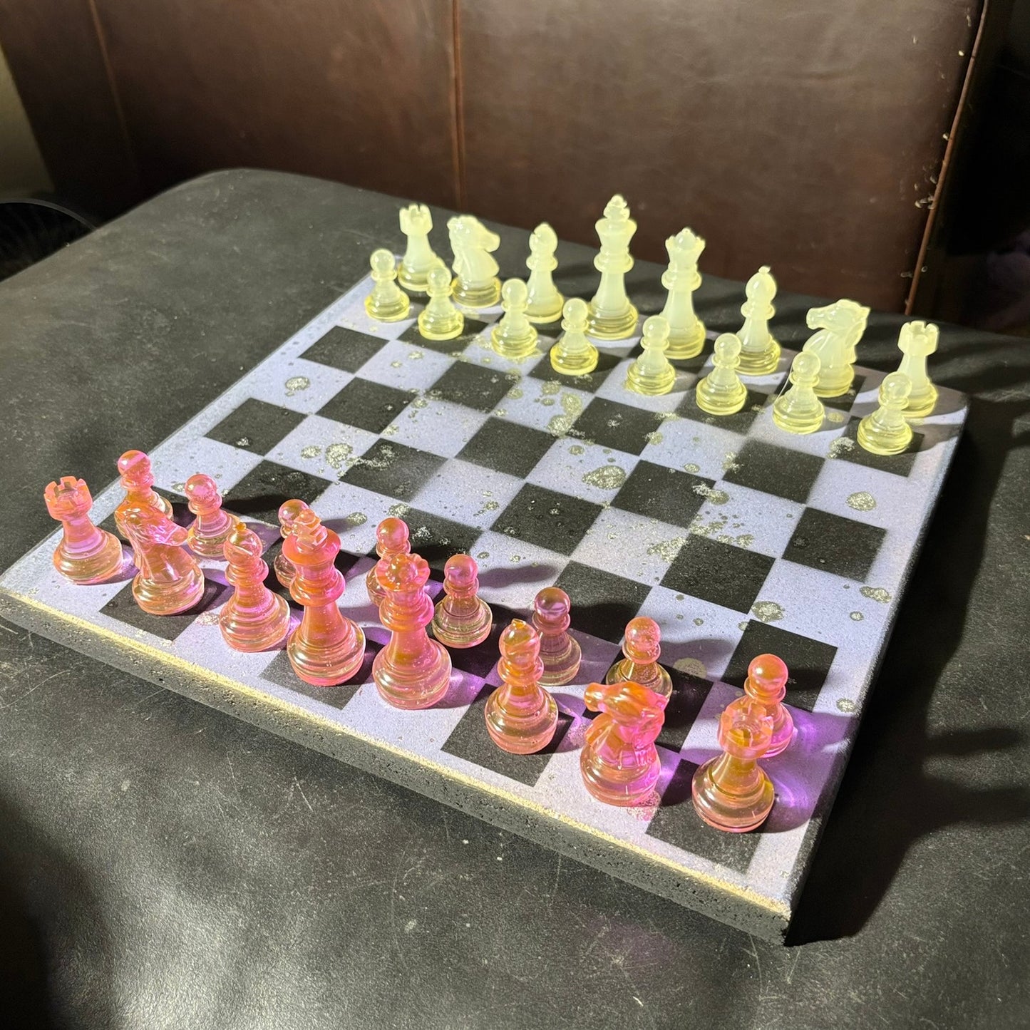 Purple Clean Pink - Painted Chess Set