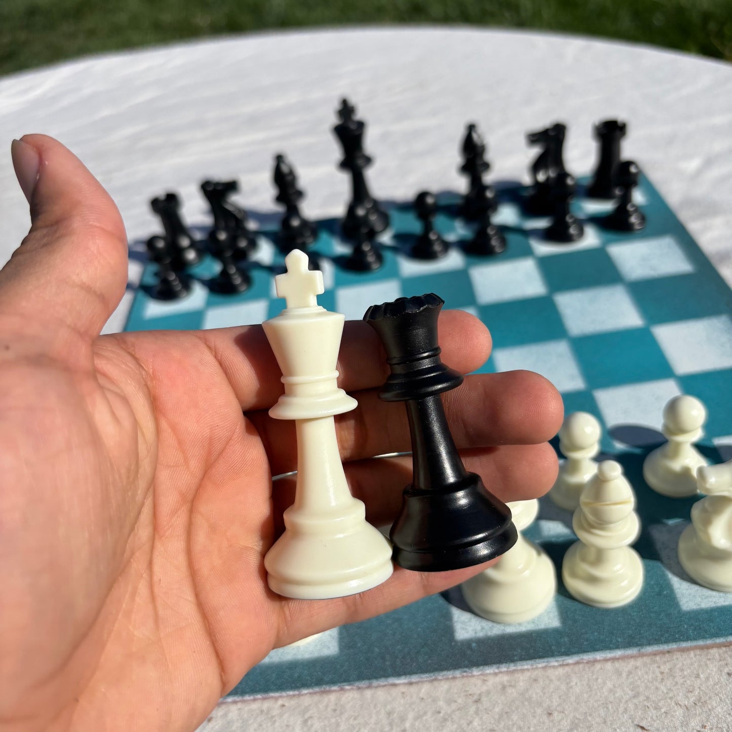 Aqua Green - Painted Chess Set