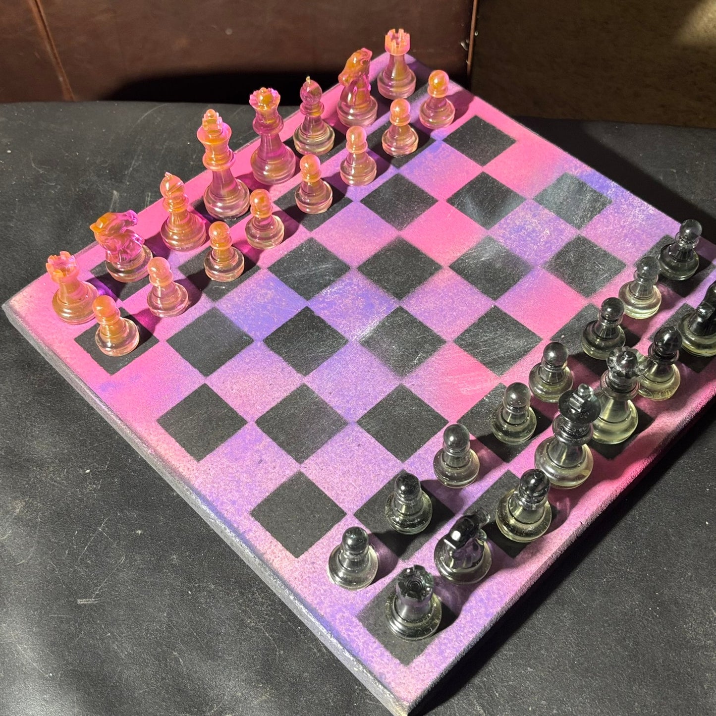 Purple & Pink Blush - Painted Chess Set