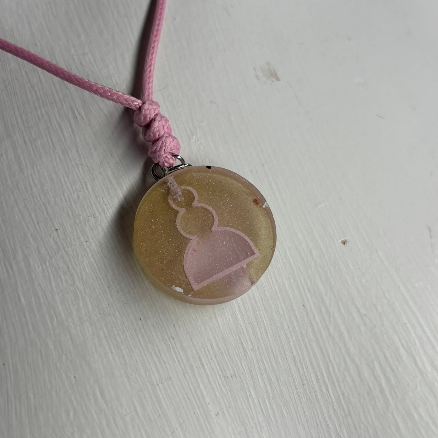 Sand Pink Pawn - Handmade Resin Chess Necklace