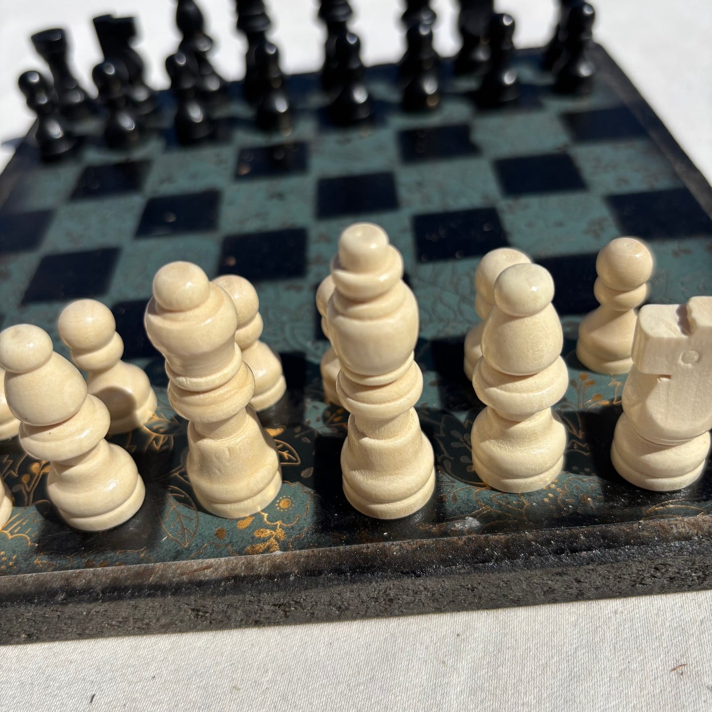 Golden Green - Scrapbook Chess Set