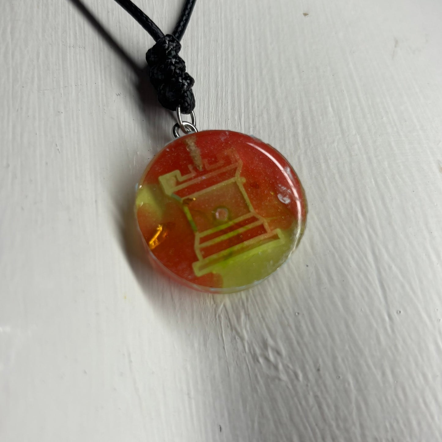 Pink Berry Rook - Handmade Resin Chess Necklace