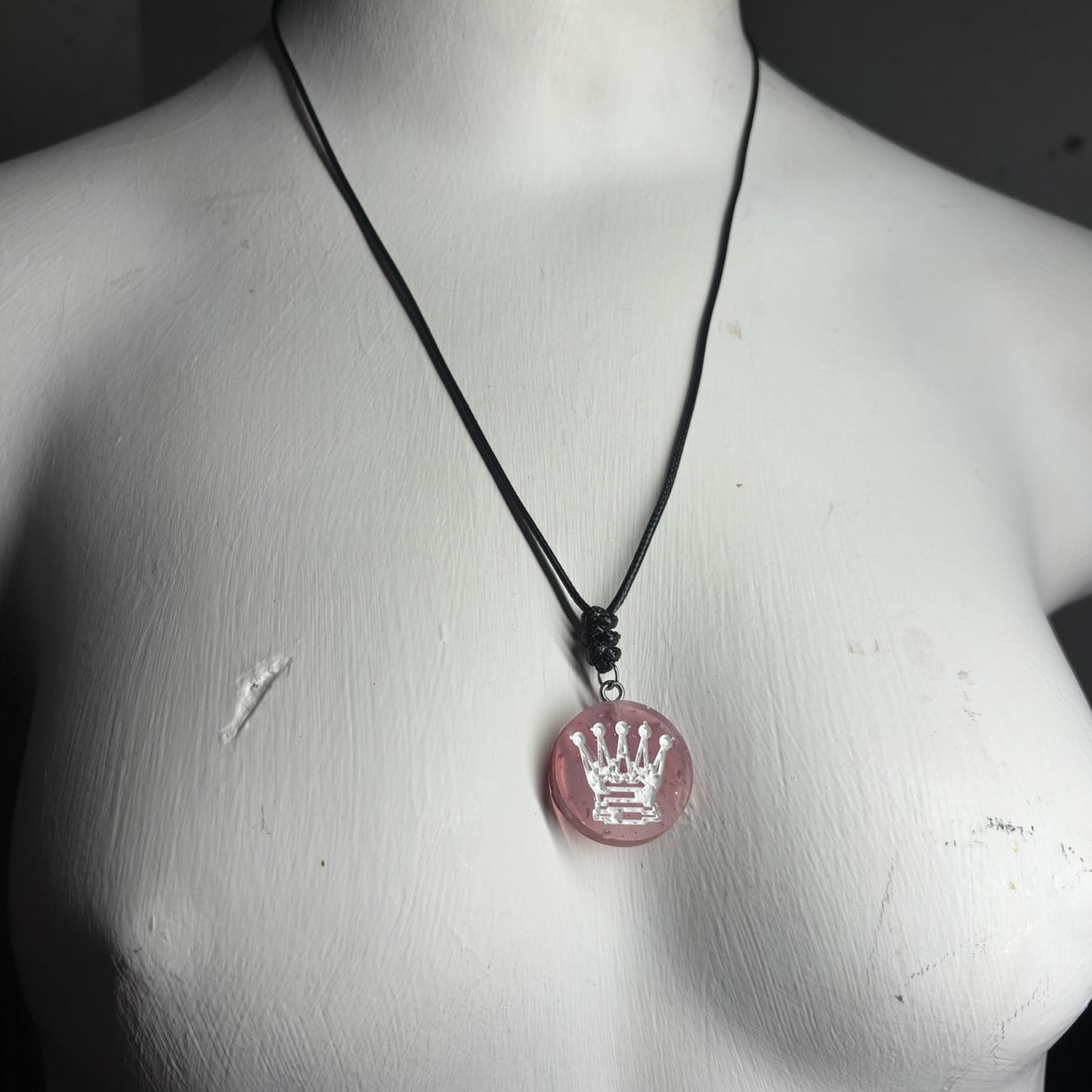 Misty Queen - Handmade Resin Chess Necklace