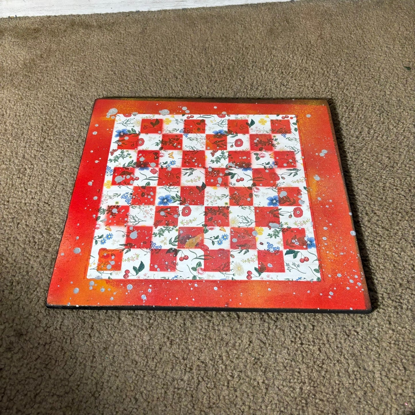 Red Orangish Fire - Large Deluxe Chess Set