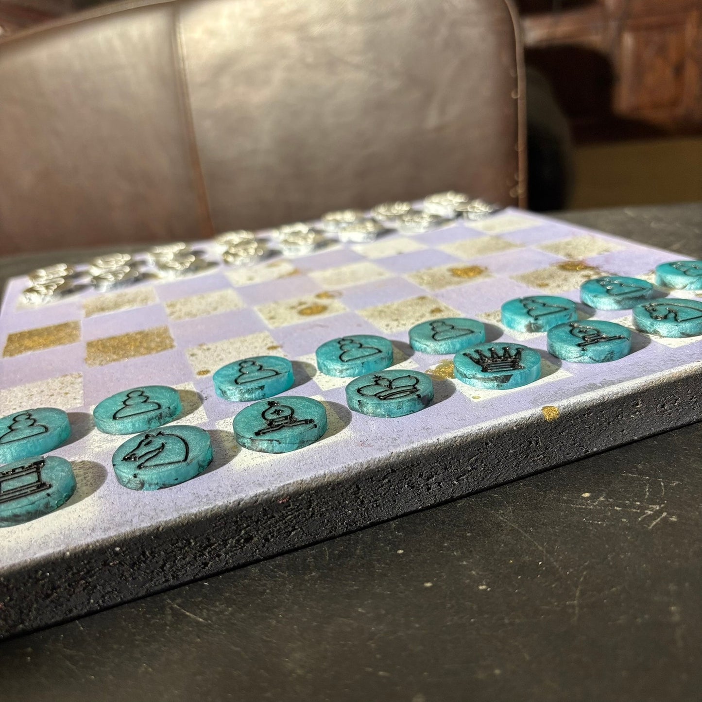 Simple Purple - Painted Chess Set